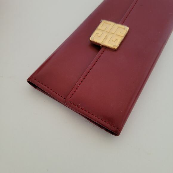 Givenchy 4 Key Hooks Holder Case Wallet Red Small Logo Leather Charm Vintage - Picture 10 of 10